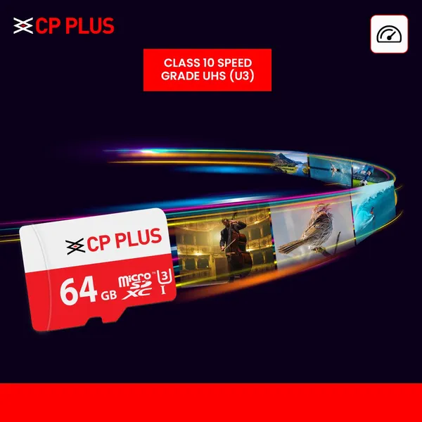 Cp_Plus_64gb_Microsdxc_Memory_Card_Grade_Uhs_3_Class_10_Up_To_70_Mbps_Reading_30_Mbps_Writing_Speed_With_High_Performance_Of_Data_Transfer_Lower_Power_Consumption_For_Portable_Devices