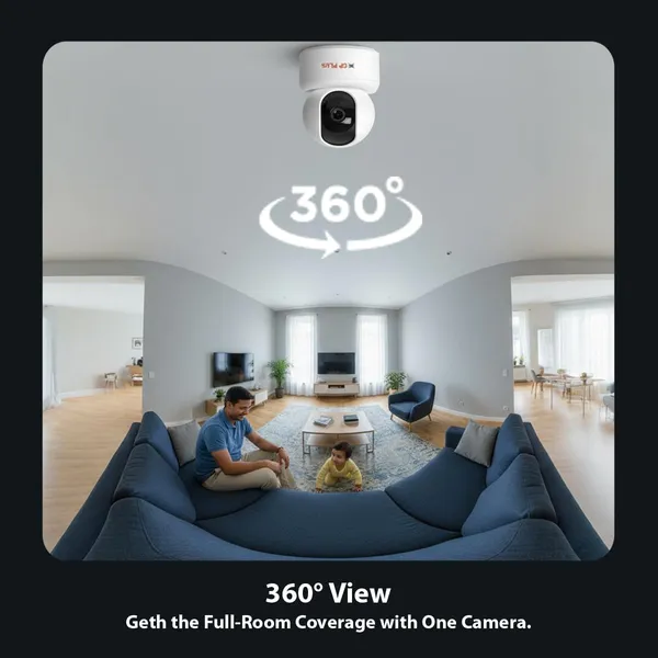 4mp_Quad_Hd_Smart_Wi_Fi_Cctv_Camera_For_Home_360_Pan_Tilt_Ctc_Cyber_Secure_Tech_View_Talk_Smart_Detection_Suite_Ir_Night_Vision_Cloud_Recording_Support_Ok_Google_Cp_E48q