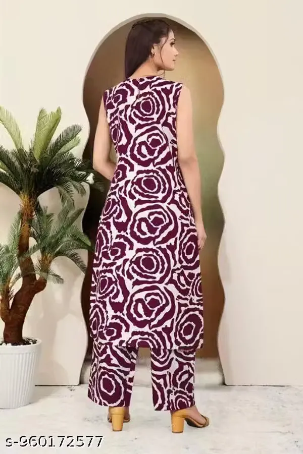 Maroon_Linen_Cotton_Straight_Kurta_Pant_Set_For_Women