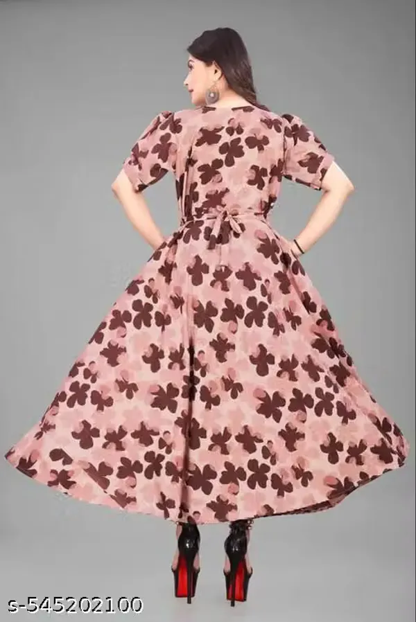 Pink_Micro_Crepe_Floral_Flared_Maxi_Dress_For_Women