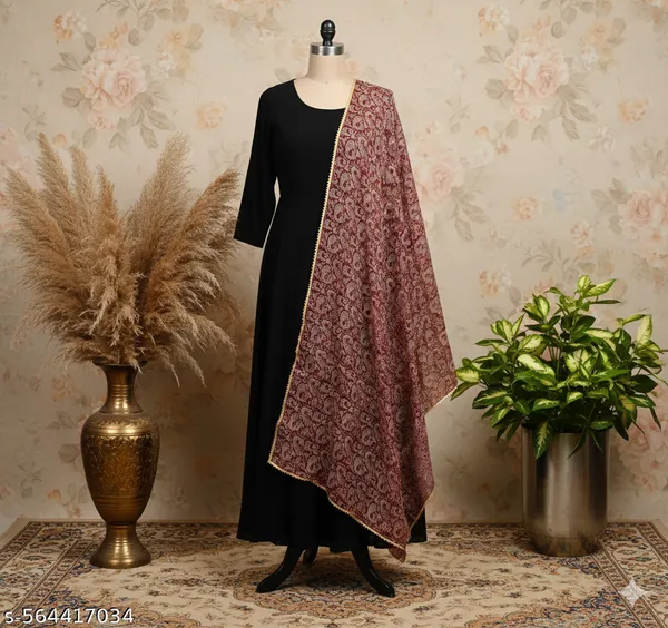 Black_Georgette_Straight_Kurta_Set_With_Dupatta_For_Women