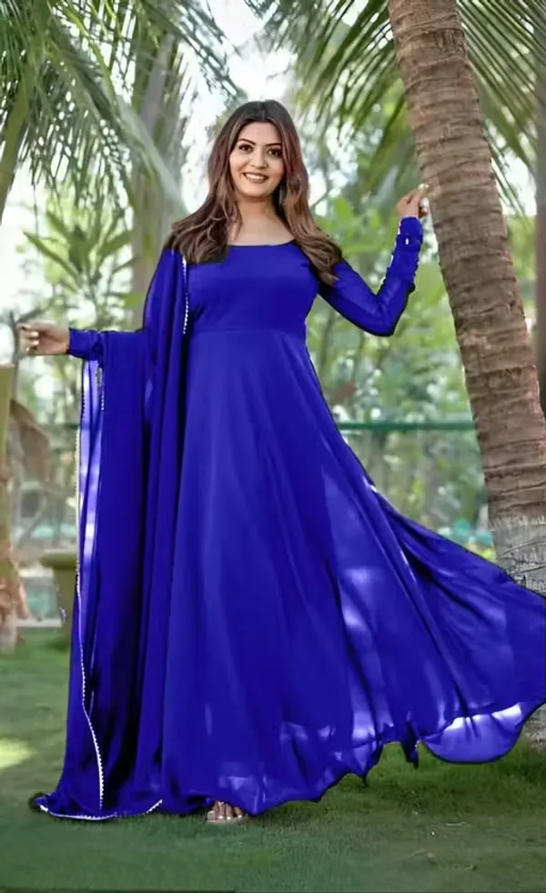 Blue_Georgette_Anarkali_Suit_Set_For_Women