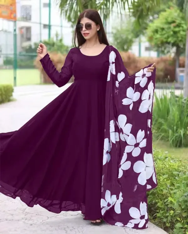 Purple_Georgette_Floral_Anarkali_Dress_For_Women