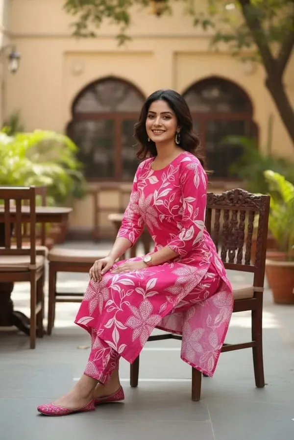 Pink_Rayon_Floral_Straight_Kurta_Set_For_Women