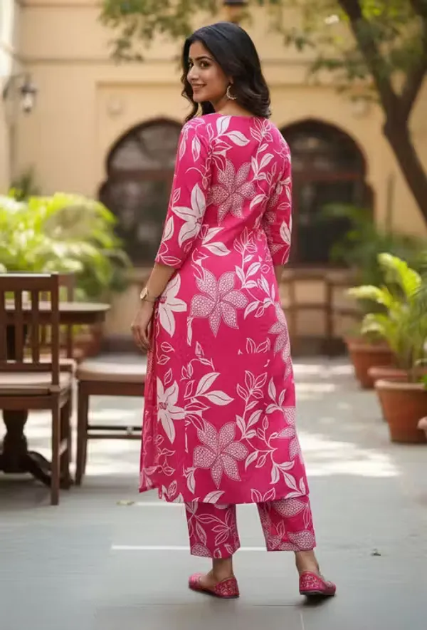 Pink_Rayon_Floral_Straight_Kurta_Set_For_Women