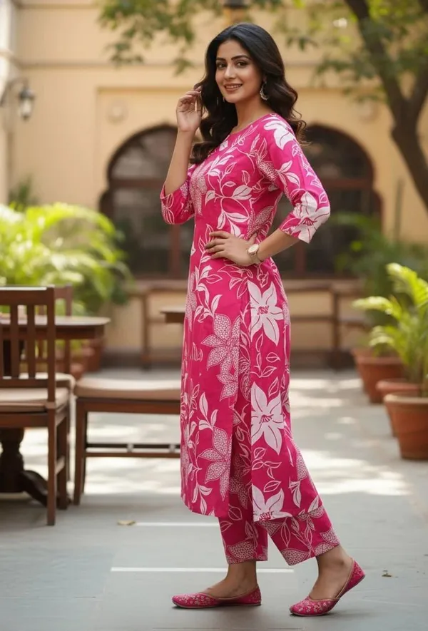 Pink_Rayon_Floral_Straight_Kurta_Set_For_Women