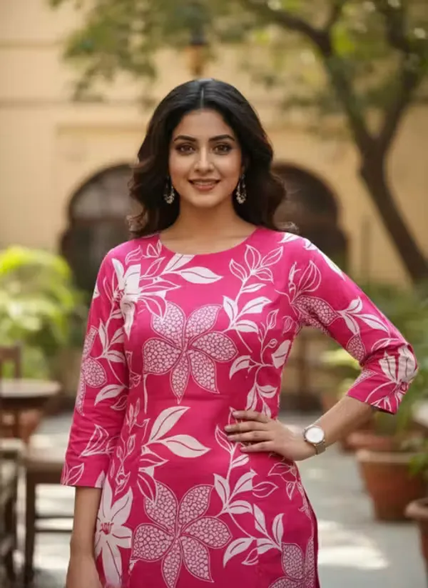 Pink_Rayon_Floral_Straight_Kurta_Set_For_Women