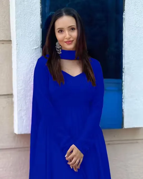 Blue_Georgette_Anarkali_Suit_Set_For_Women