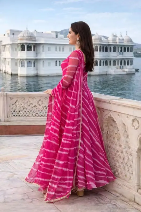 Pink_Georgette_Printed_Anarkali_Dress_With_Dupatta_For_Women