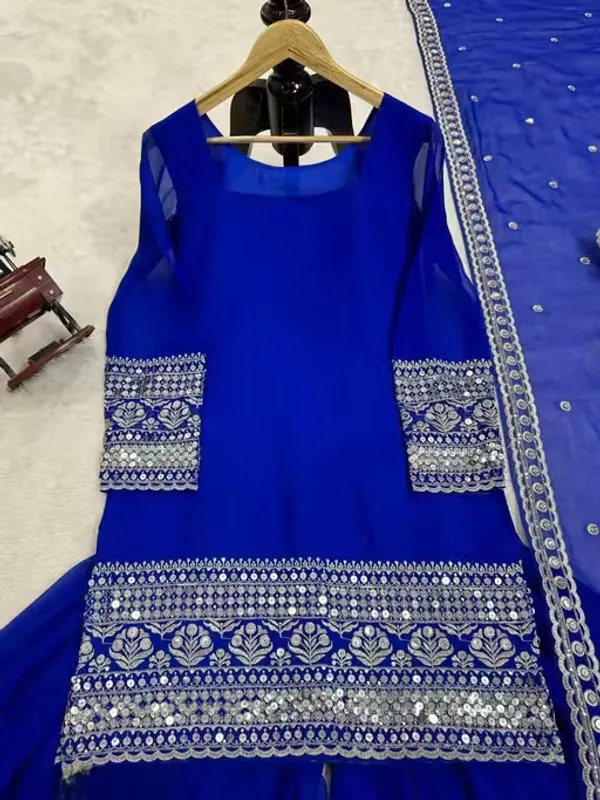 Blue_Georgette_Embroidered_Anarkali_Suit_Set_For_Women