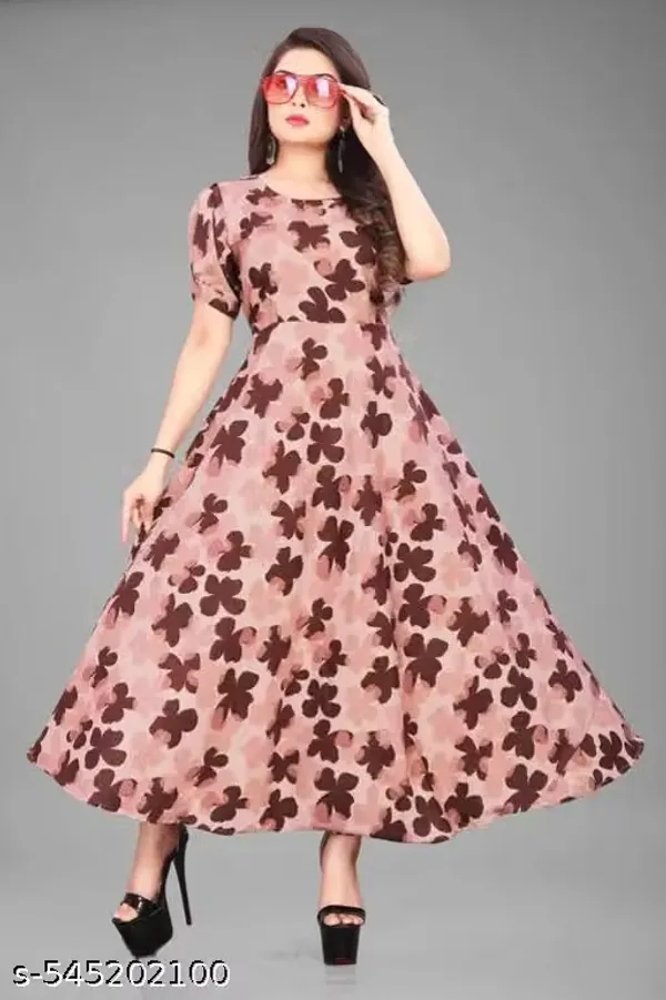 Pink_Micro_Crepe_Floral_Flared_Maxi_Dress_For_Women