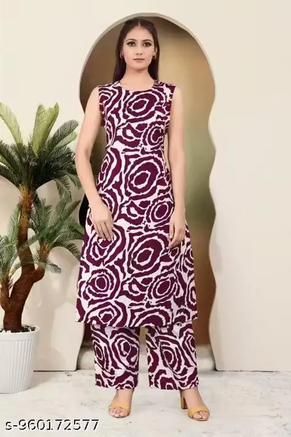 Maroon_Linen_Cotton_Straight_Kurta_Pant_Set_For_Women