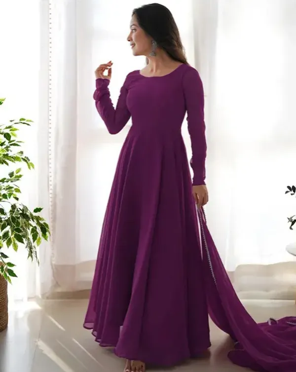 Purple_Georgette_Anarkali_Dress_With_Dupatta_For_Women