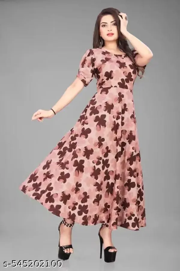 Pink_Micro_Crepe_Floral_Flared_Maxi_Dress_For_Women