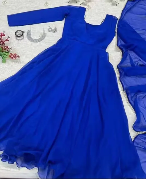 Blue_Georgette_Anarkali_Suit_Set_For_Women