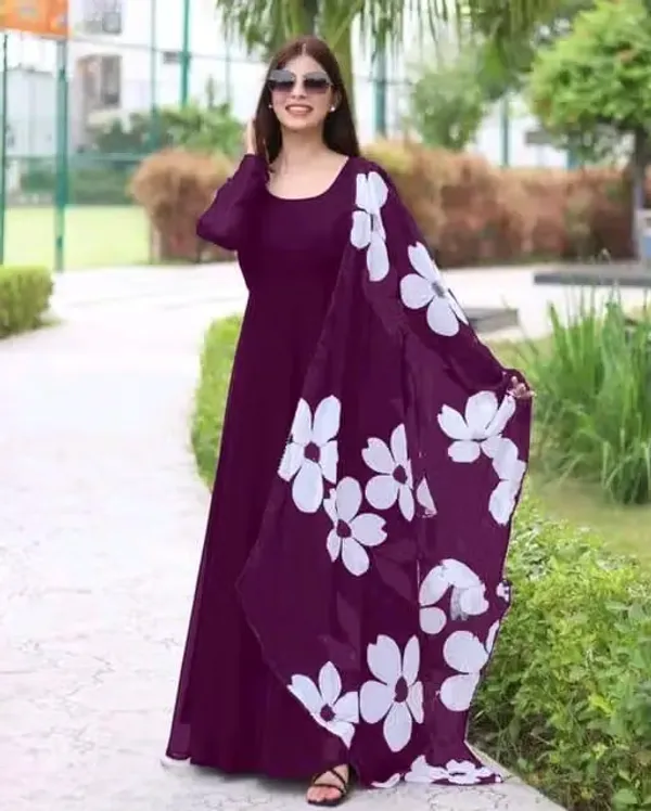 Purple_Georgette_Floral_Anarkali_Dress_For_Women