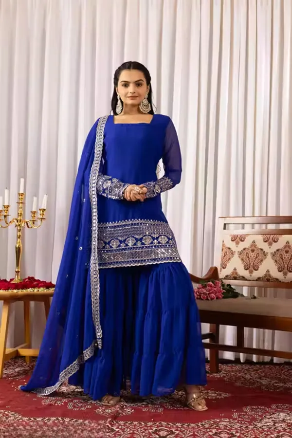 Blue_Georgette_Embroidered_Anarkali_Suit_Set_For_Women