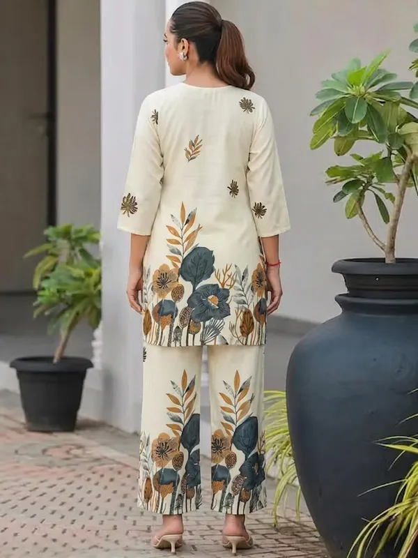 White_Rayon_Floral_Straight_Kurta_Pant_Set_For_Women