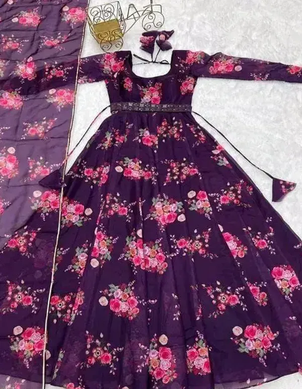 Purple_Georgette_Floral_Anarkali_Dress_For_Women
