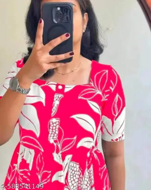 Pink_Rayon_Floral_Fit_And_Flare_Dress_For_Women