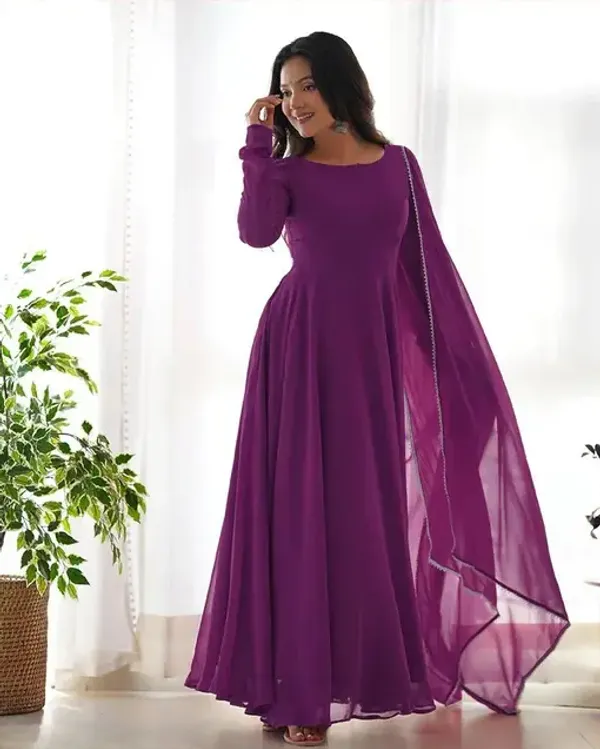 Purple_Georgette_Anarkali_Dress_With_Dupatta_For_Women