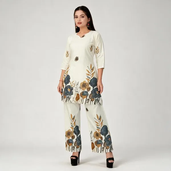 White_Rayon_Floral_Straight_Kurta_Pant_Set_For_Women