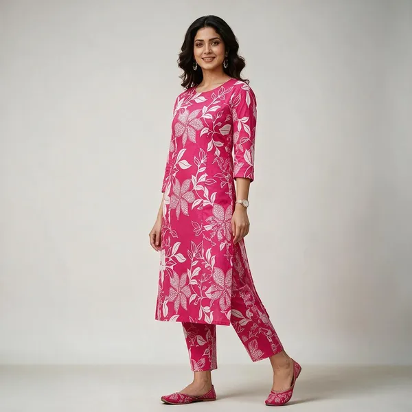 Pink_Rayon_Floral_Straight_Kurta_Set_For_Women