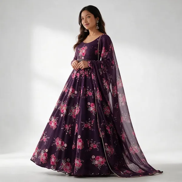Purple_Georgette_Floral_Anarkali_Dress_For_Women