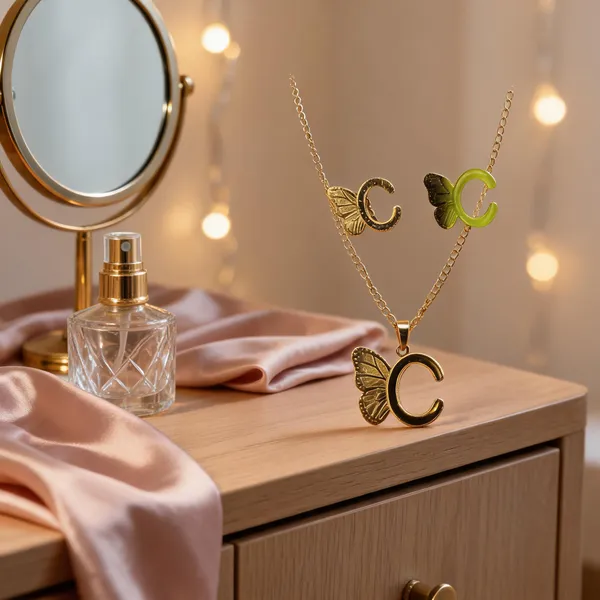 Gold_Stainless_Steel_Alphabet_Pendant_Necklace_Earrings_Set_For_Women