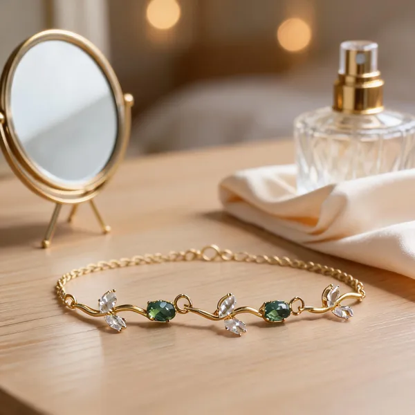 Green_Gold_Alloy_Stone_Charm_Hand_Bracelet_For_Women
