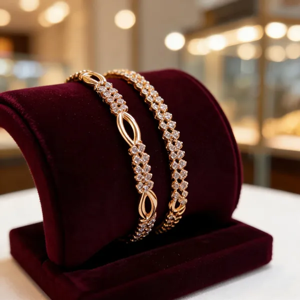 Gold_Metal_Textured_Bangle_Set_For_Women