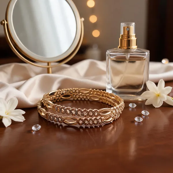 Gold_Metal_Textured_Bangle_Set_For_Women