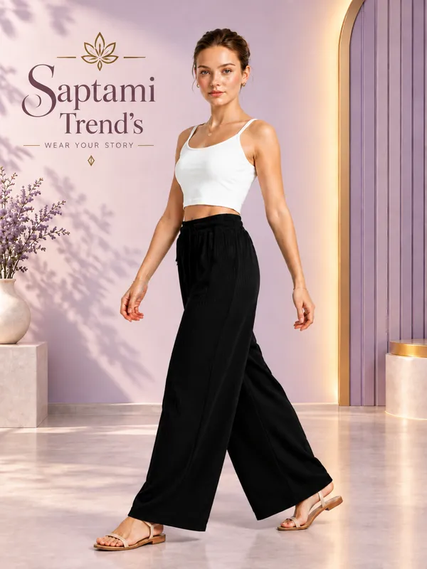 Black_Rayon_Textured_Wide_Leg_Palazzo_Pant_For_Women