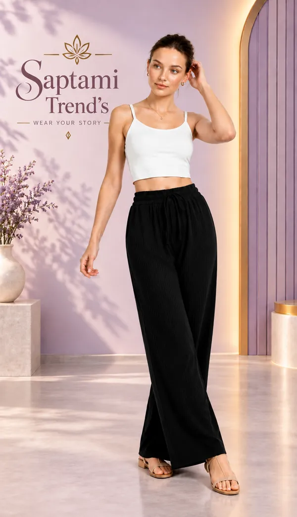 Black_Rayon_Textured_Wide_Leg_Palazzo_Pant_For_Women