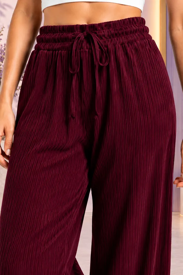 Wine_Rayon_Textured_Wide_Leg_Palazzo_Pant_For_Women