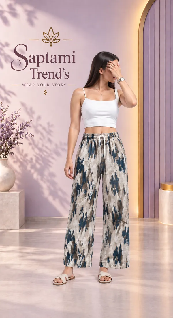 White_And_Teal_Cotton_Tie-Dye_Print_Wide_Leg_Palazzo_Pant_For_Women