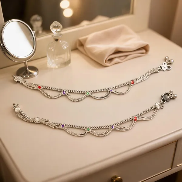 Silver_Alloy_Stone_Studded_Anklets_For_Women_-_Pack_Of_2
