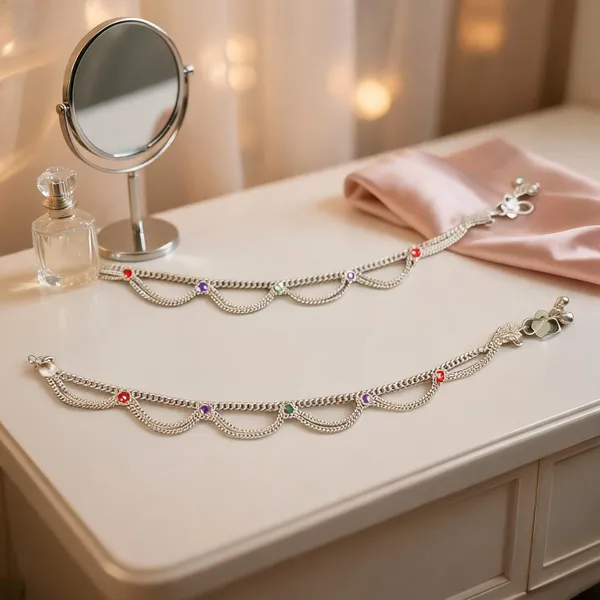 Silver_Alloy_Stone_Studded_Anklets_For_Women_-_Pack_Of_2