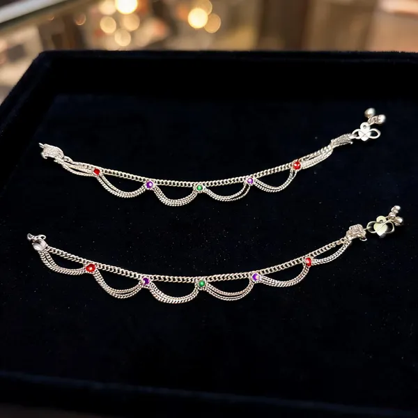 Silver_Alloy_Stone_Studded_Anklets_For_Women_-_Pack_Of_2