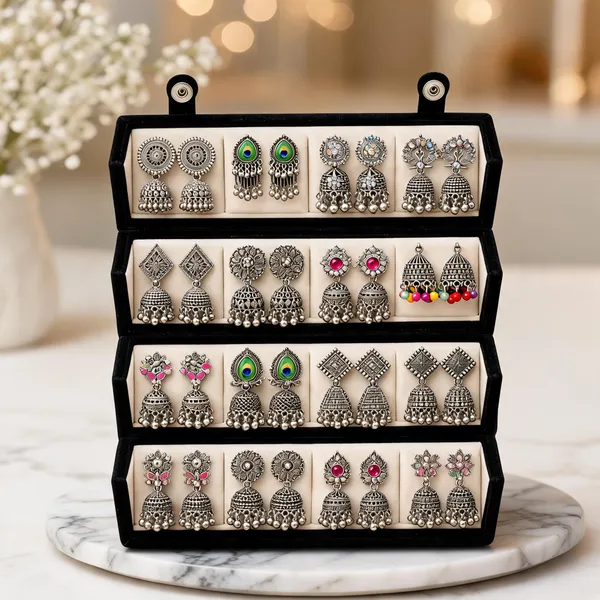 Silver_Oxidised_Alloy_Jhumka_Earrings_Set_For_Women
