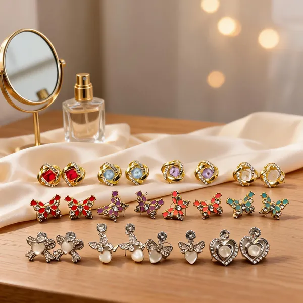Multicolor_Stainless_Steel_Fashion_Earrings_Set_For_Women