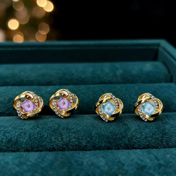 Golden_Stainless_Steel_Rhinestone_Stud_Earrings_For_Women_-_Pack_Of_4