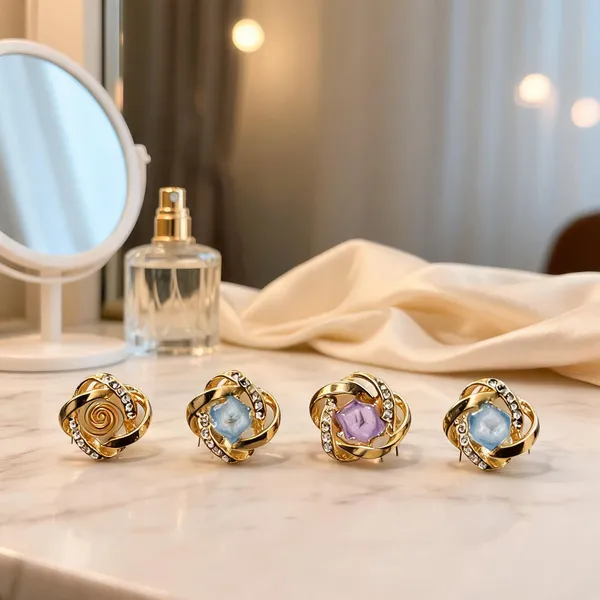 Golden_Stainless_Steel_Rhinestone_Stud_Earrings_For_Women_-_Pack_Of_4