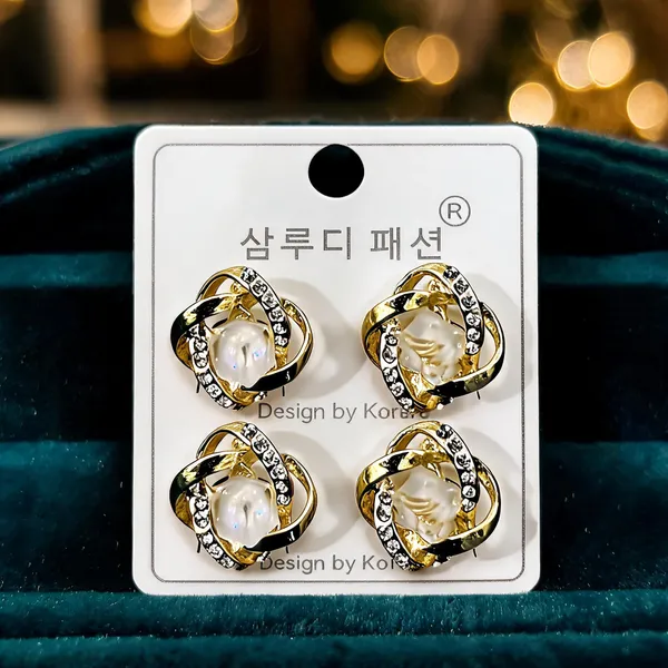 Golden_Stainless_Steel_Rhinestone_Hoop_Earrings_For_Women_-_Pack_Of_4