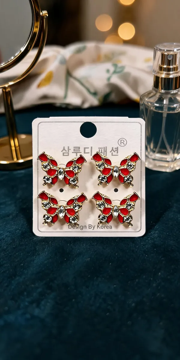 Golden_Alloy_Butterfly_Stud_Earrings_For_Women_-_Pack_Of_4