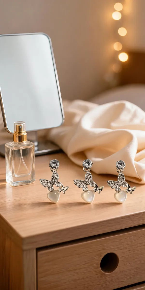 Silver_Tone_Stainless_Steel_Butterfly_Drop_Earrings_For_Women_-_Pack_Of_4