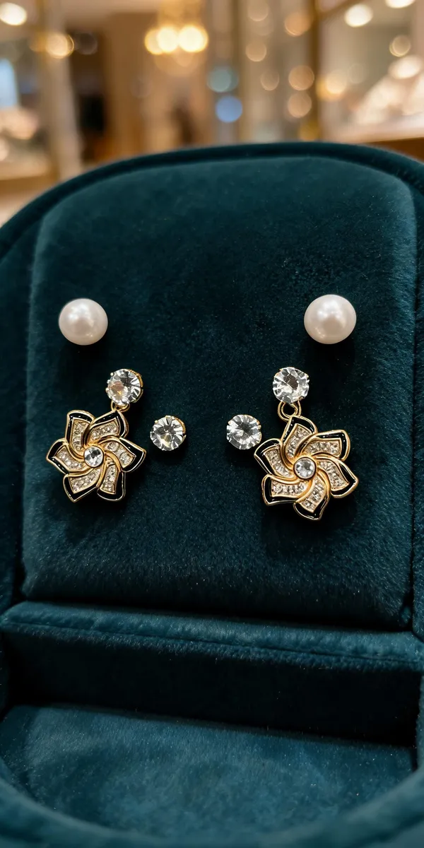 Golden_Stainless_Steel_Floral_Crystal_Earrings_Set_For_Women_-_Pack_Of_4