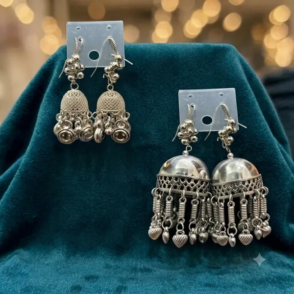 Silver_Alloy_Oxidised_And_Embellished_Jhumka_Earrings_For_Women_Pack_Of_2