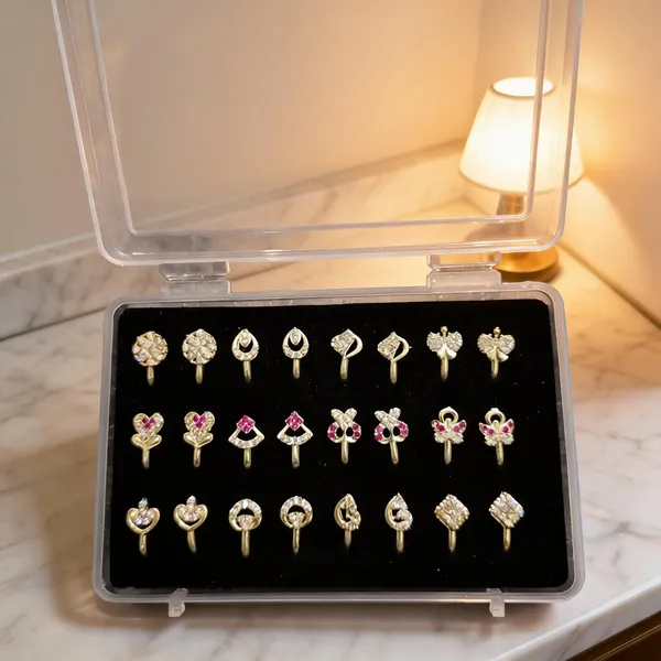Golden_Stainless_Steel_Floral_Nose_Pins_Set_For_Women
