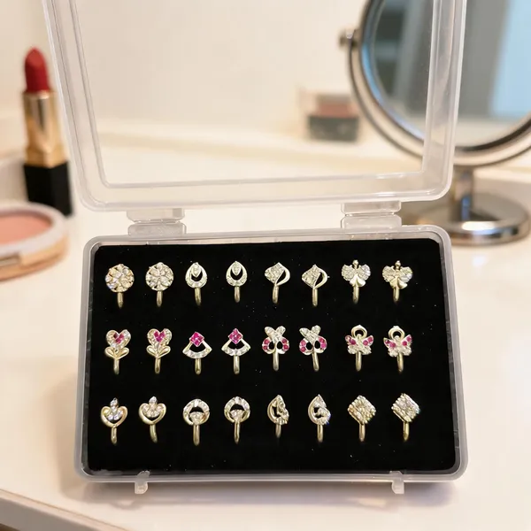 Golden_Stainless_Steel_Floral_Nose_Pins_Set_For_Women